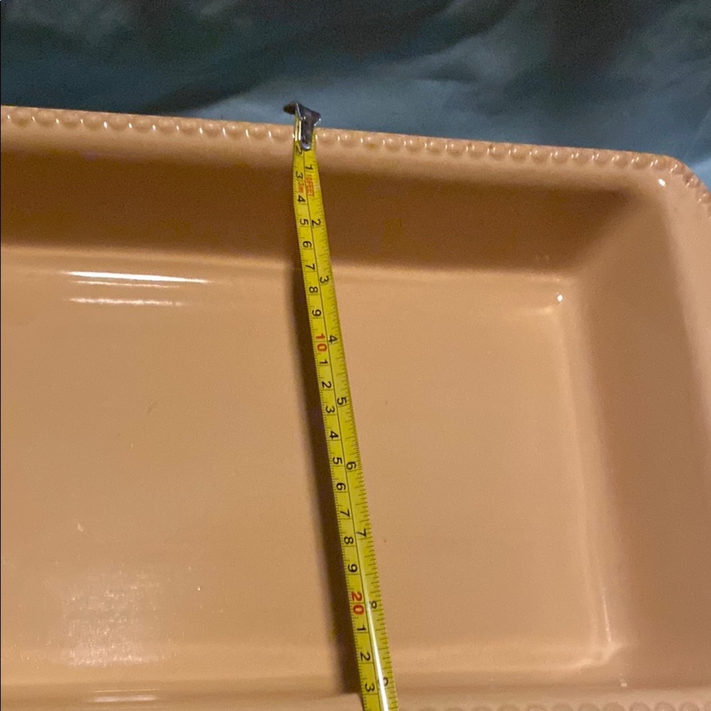 BX45 Mustard Yellow Rectangular Serving Dish with Metal Stand - Picture 3 of 6